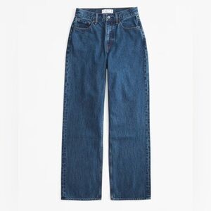 Abercrombie & Fitch Women's High Rise Loose Jeans in Dark Marble (Curve Love)